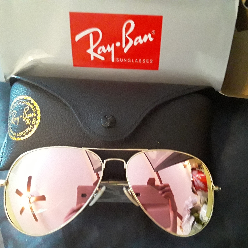 Pink ray ban aviator 62 mm